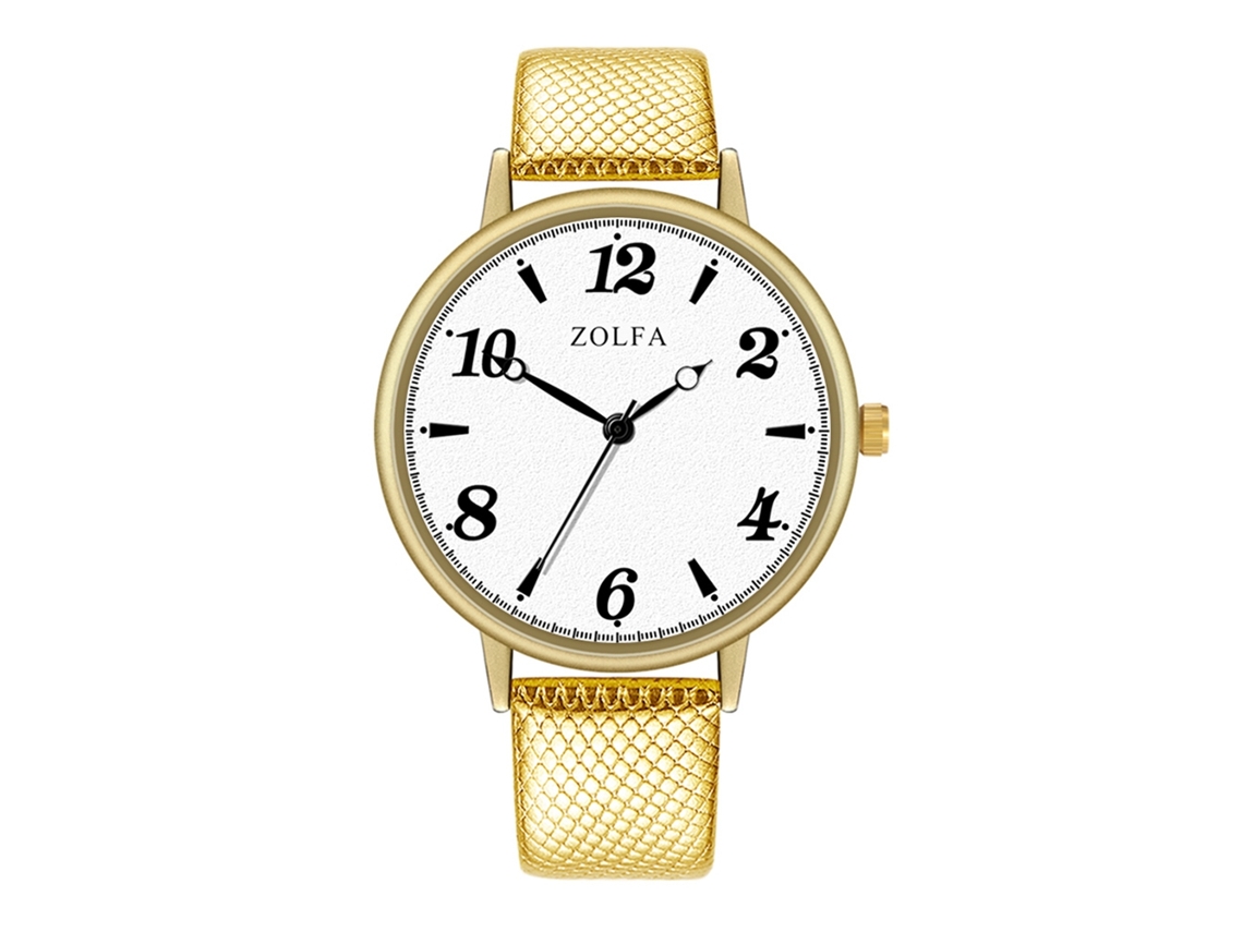 Relógio de quartzo clássico unissex elegante, estilo formal, presente ideal para casais (dourado)