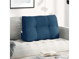 Vidaxl Travesseiro Para Costas Azul 80 X 24 X 50 Cm Tecido