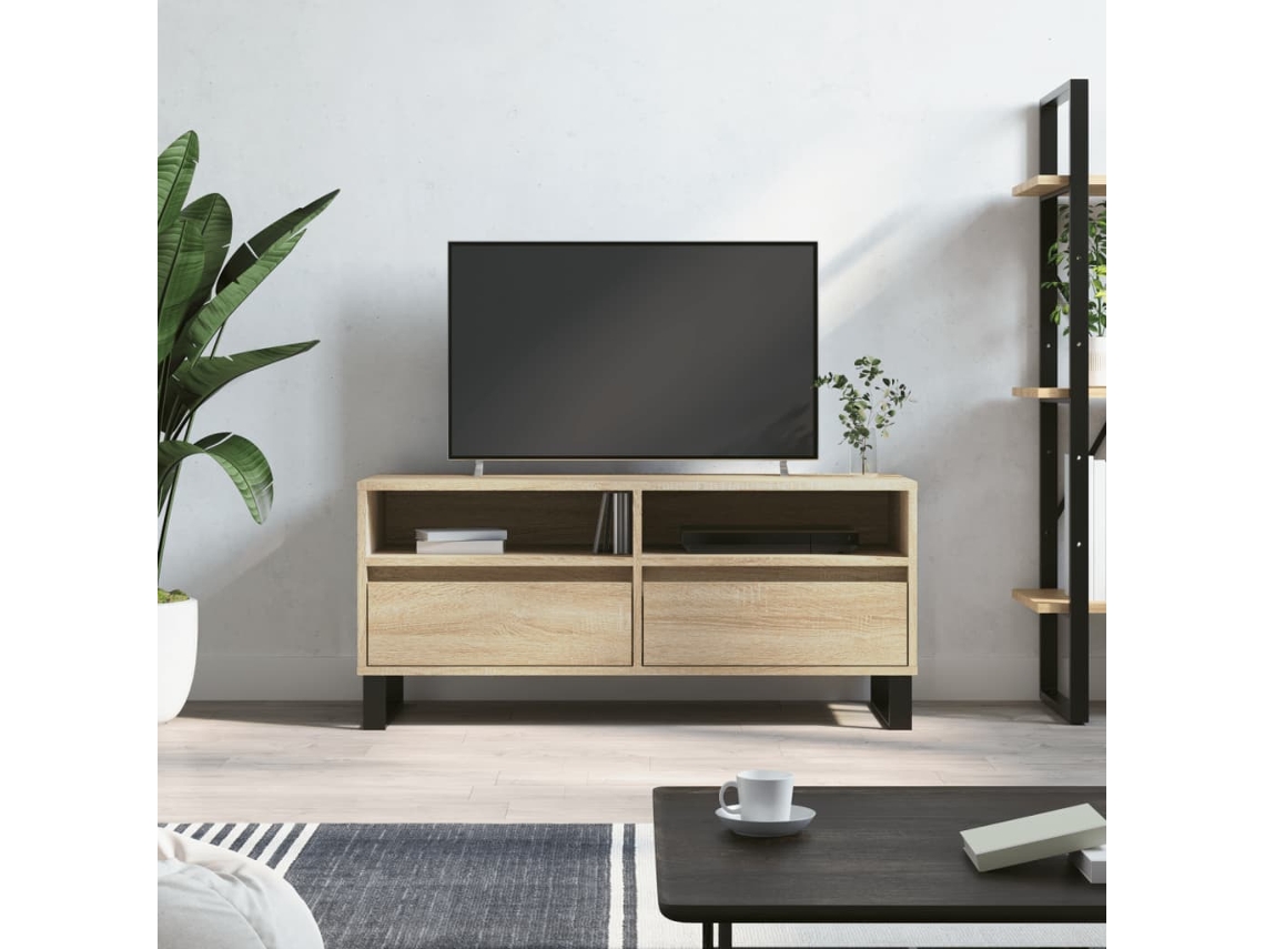 Vidaxl Móvel P/ Tv 100x34,5x44,5 Cm Derivados Madeira Carvalho Sonoma