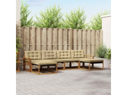 Vidaxl Conjunto De Sofás Para Exterior 6 Unid. Natural E Bege