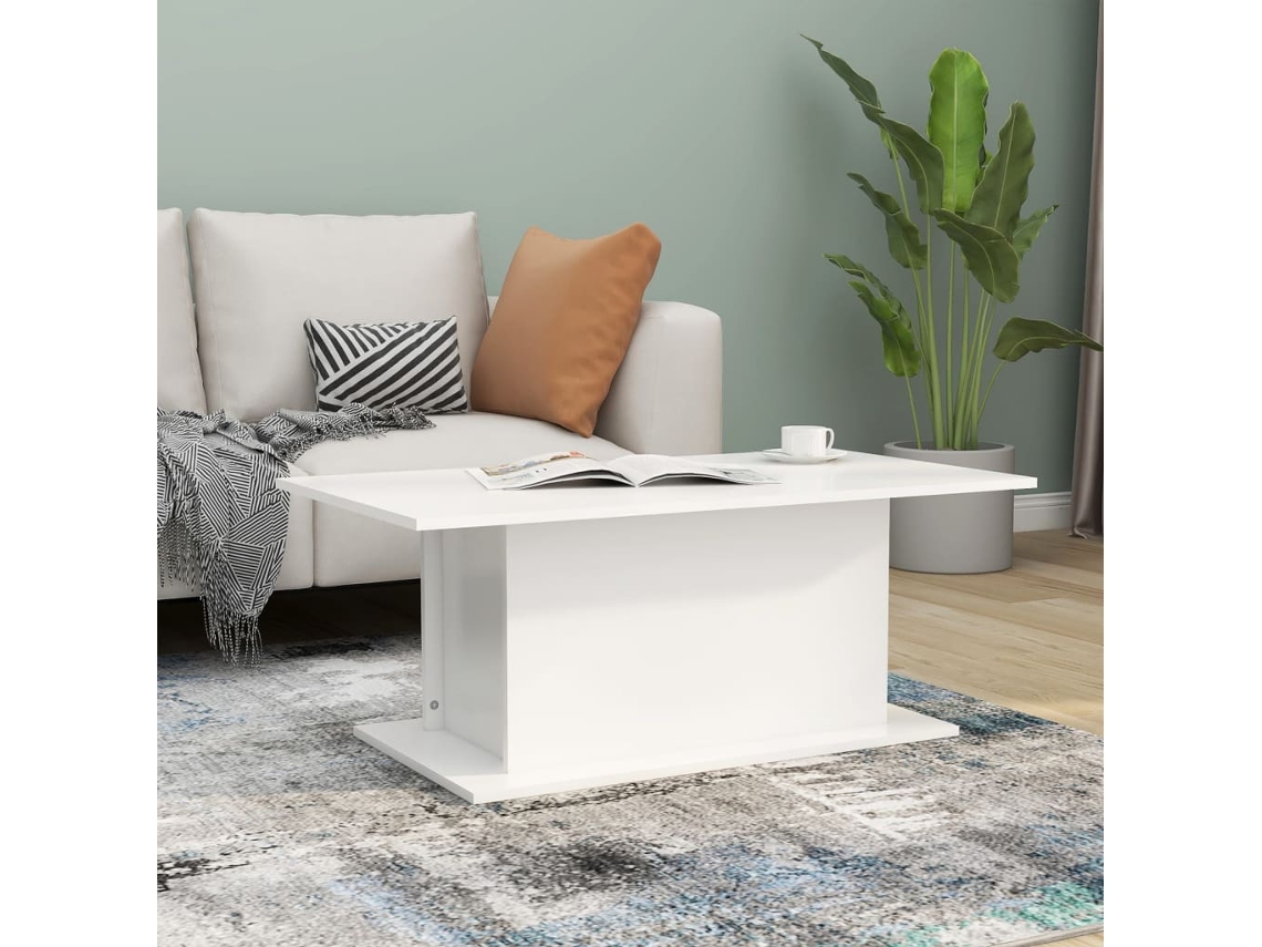 Vidaxl Mesa De Centro 102x55,5x40 Cm Derivados De Madeira Branco