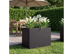 Vidaxl Vaso De Jardim Preto 60 X 40 X 50 Cm Aço Laminado A Frio