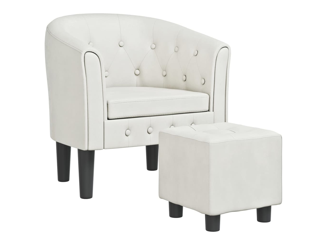 Conjunto 1 Cadeira Vidaxl Branco Couro Sintético