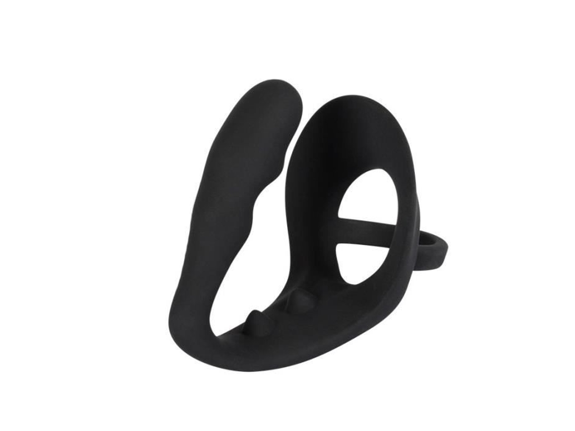 Anel Peniano E Plug Anal - You2toys - Preto - 1 A 5 Polegadas - 1,25 Polegadas - 3,75 Polegadas