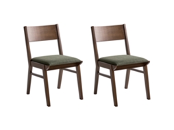Sillas De Estilo Retro Beliani Enola De Madera De Caucho Marrón 45x60x80