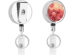 Porta Crachá Retrátil De Metal Com Padrões Arquitetônicos Chineses, Portátil, Em Nylon, Com Cordão De Aço Inoxidável E