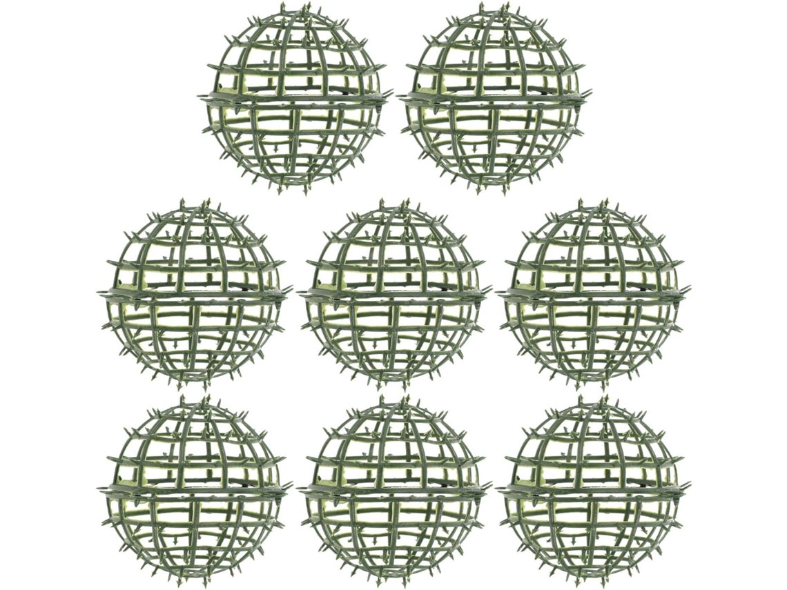 Kit de 8 Suportes de Plástico Inoomp para Arranjos Florais, Leves e em Formato de Bola, na Cor Verde,s Às Intempéries, CHABERLU