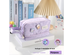 Estojo Grande e Bonito, Ideal para Estudantes do Sexo Feminino, um Acessório de Papelaria Encantador. MDUG (roxo)