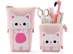 Estojo para Lápis, Portátil, com Suporte, Lona, Desenho Animado, Escolar, Escritório, Meninas, Meninos AQUAFORGE