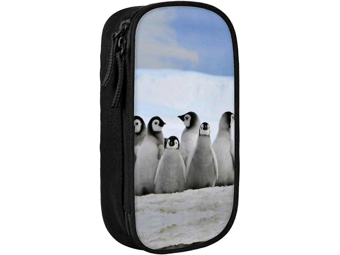 Estojo de lápis de alta capacidade Miraflow AQ1132, padrão boneco de neve e pinguim, organizador durável para homens e mulheres