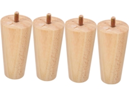 Uonlytech Conjunto De 4 Pés Madeira Maciça Para Móveis, Mesas E Sofás, Com Parafusos De Reposição, Design Moderno Em