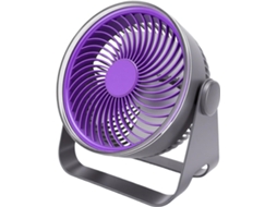 Ventilador De Mesa Usb, 3 Velocidades, Cabeça Giratória 360°, Base
