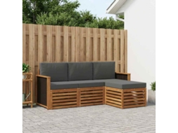 Vidaxl Conjunto De Sofás Para Exterior 4 Pcs Natural E Antracite