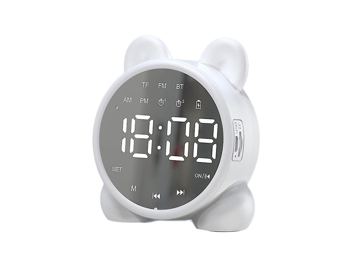 Bluetooth Espelho Mesa Relógio Infantil Clock Fofo Gato