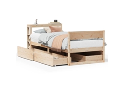 Bed Frame, Bed Frames Vidaxl Marrom Madeira De Pinho (75 X 190 Cm)