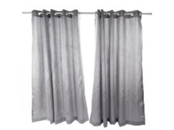 Cortinas De Fio Slub (totalmente Forradas, Com Design De Anel De Ilhós Plissado)