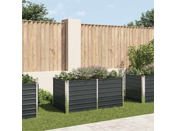 Vidaxl Canteiro Jardim Elevado 160x80x77 Cm Aço Galvanizado Antracite