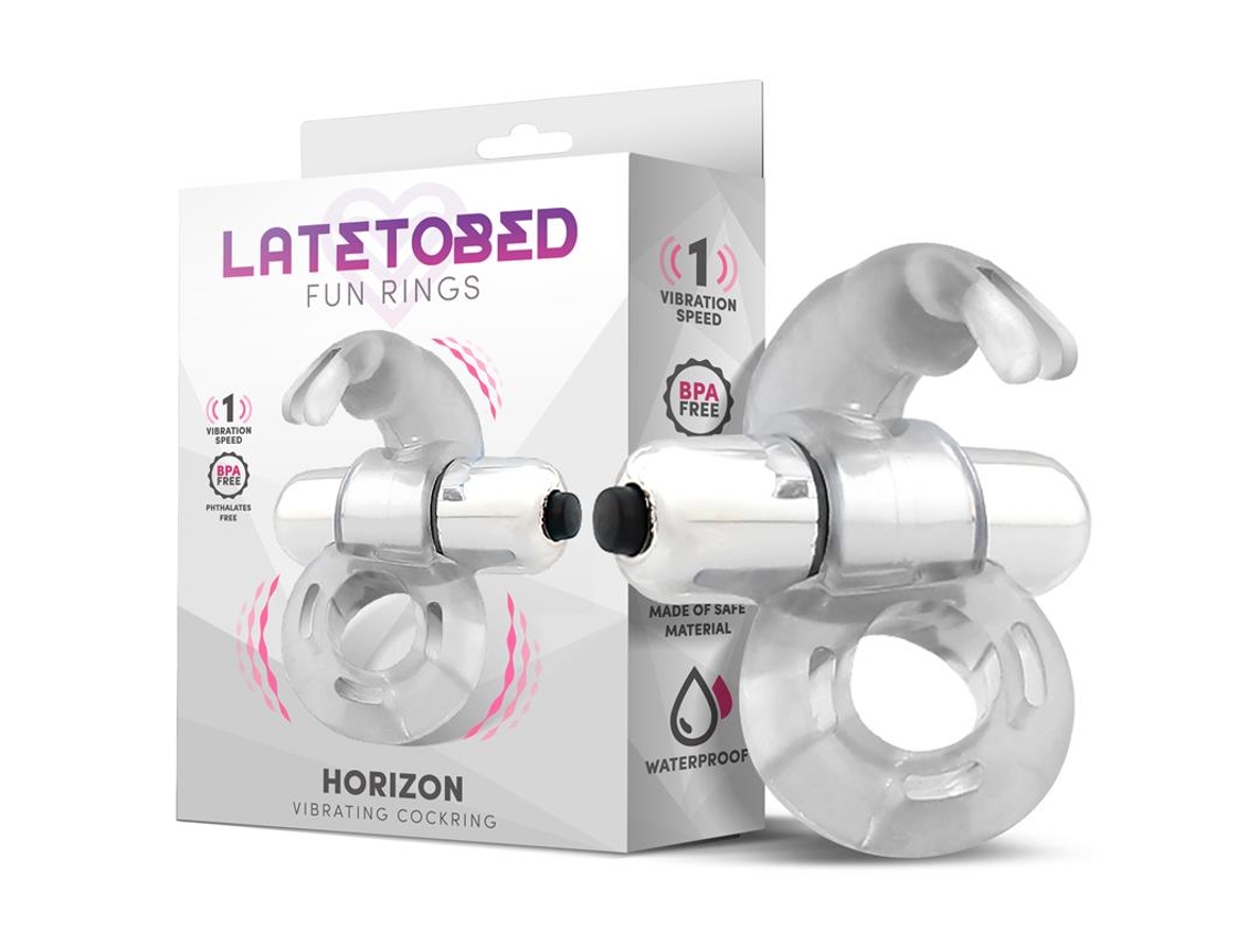Anel Vibratório Horizon Com Coelho Transparente LATETOBED