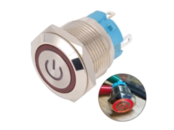 Interruptor com Botão Iluminado Vermelho Ip65 12 24vdc