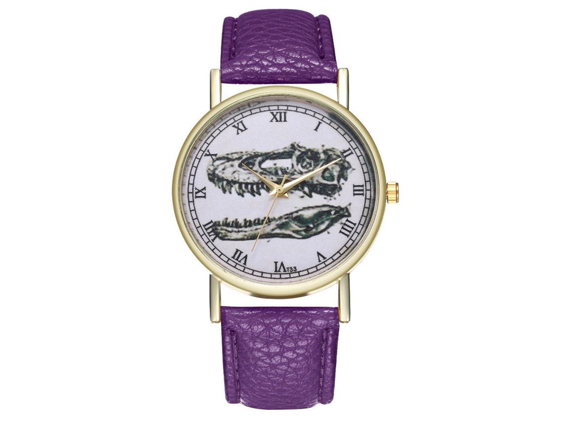 Reloj Analógico De Cuarzo Moda Hombre Mujer Cuero Pu Reloj De Pulsera (morado)