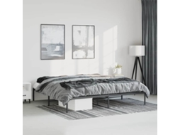 Vidaxl Estrutura De Cama 193x203 Cm Metal Preto