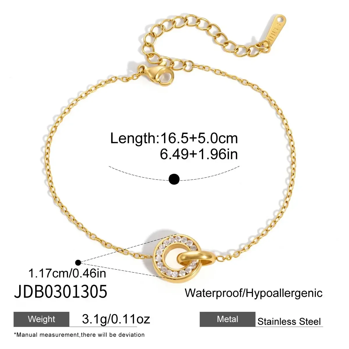 Conjunto Requintado De Colar E Pulseira Com Pingente Redondo De Zircônia