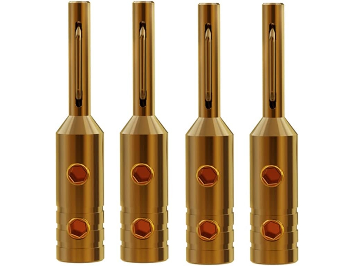 Lote de 4 Fichas Bananes Plaquées Ou/ Ródio para Cordão 5 Mm SFUSHOS