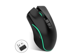 Mouse gamer óptico sem fio LAXISCREED (2.4g, 2400dpi, carregamento rápido, luz respiratória)