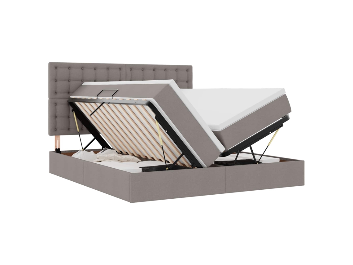 Cama de Armazenamento Led com Colchão MAISON EXCLUSIVE Cinzento acastanhado