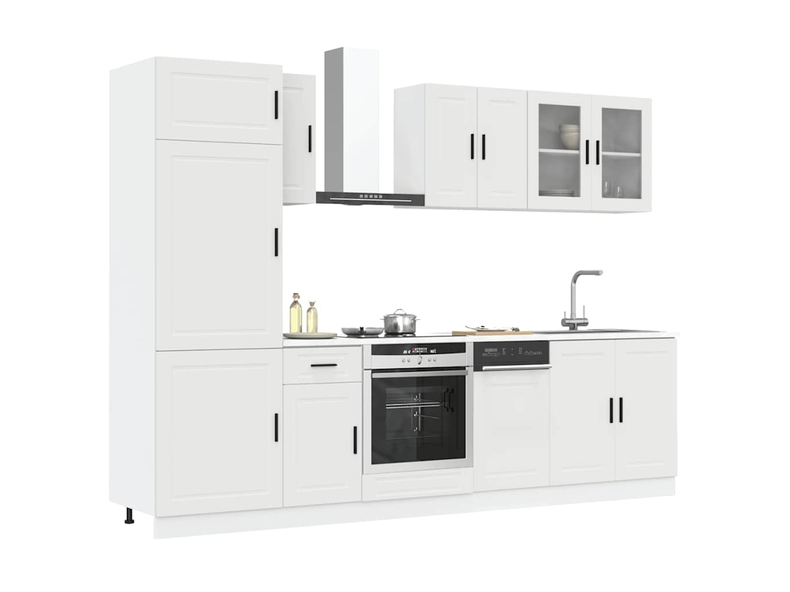 Vidaxl 8 Peças Armário De Cozinha Conjunto Porto Branco