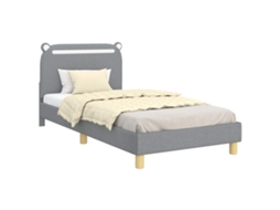 Estrutura de Cama Infantil com Cabeceira Cinzento Claro Tecido MAISON EXCLUSIVE