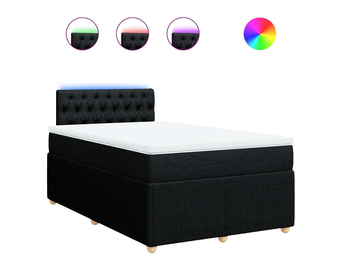 Cama com Molas/colchão 120x200 Cm Tecido Preto MAISON EXCLUSIVE