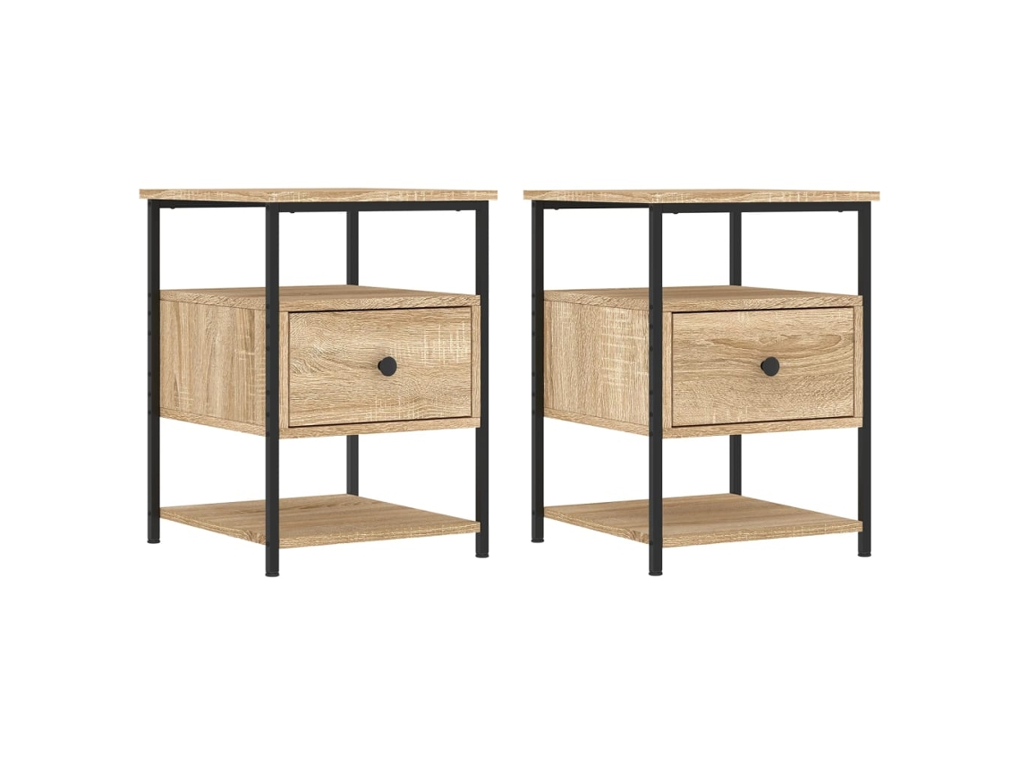 Conjunto de Mesas de Cabeceira 2pcs Derivados de Madeira Carvalho Sonoma MAISON EXCLUSIVE