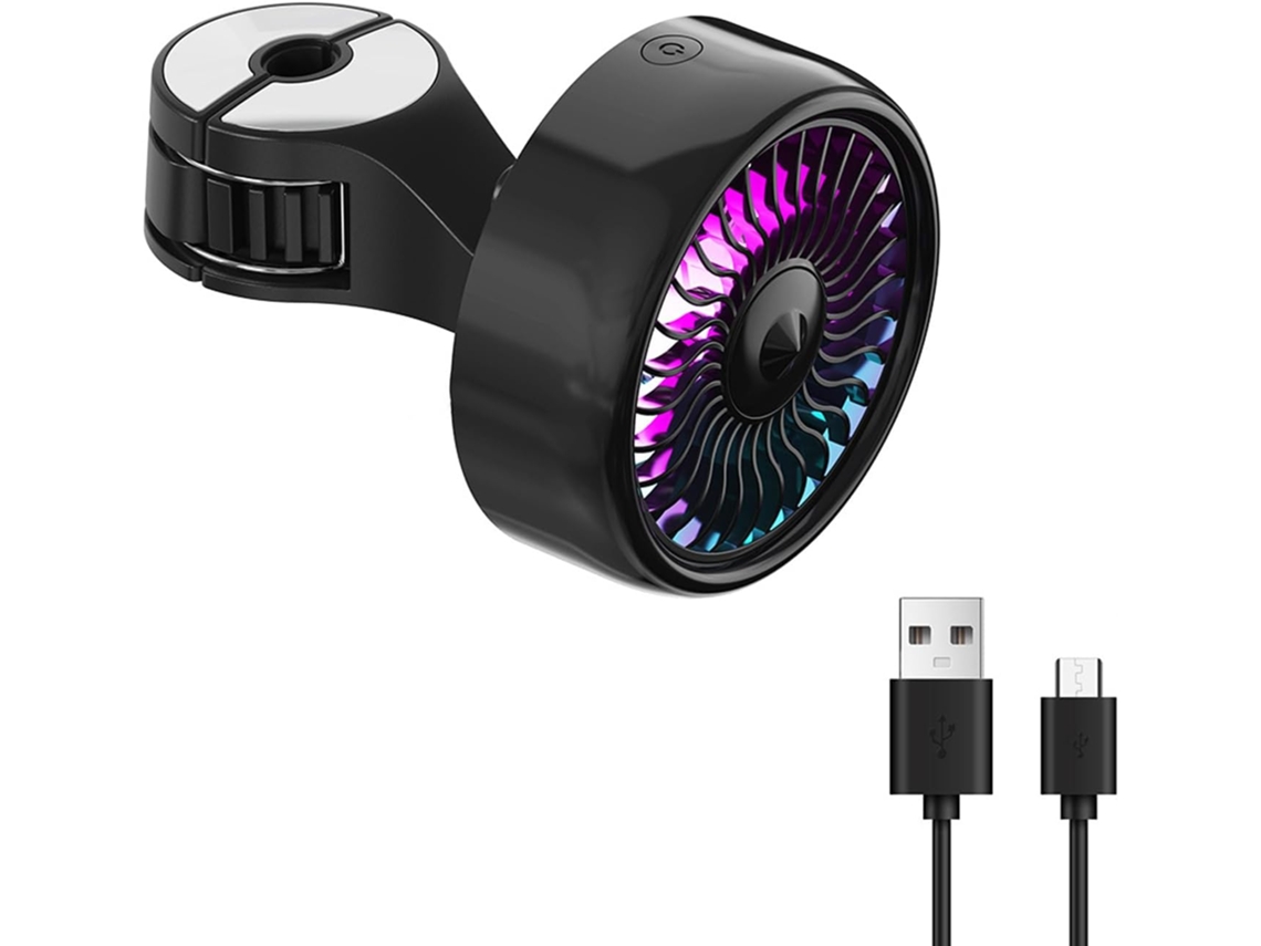 Ventilador De Carro 12v Com Alimentação Usb E 3 Velocidades, Gancho