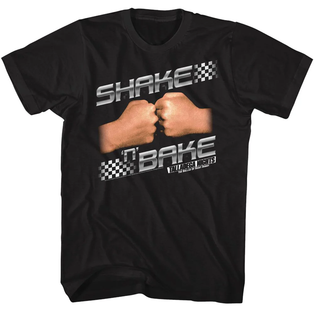 Unisex Adult T-shirt Rockinstone Talladega Nights Movie Shake N Bake Black Sizexxxl