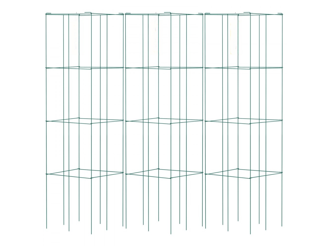 Conjunto De Gaiolas Metálicas Para Tomates E Plantas Trepadeiras 37x37x100cm Tekmaquinas