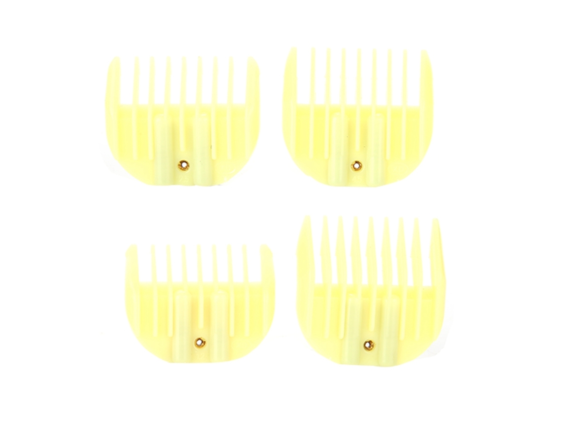 2026 4pcs/set Peine de Límite para Cortar Pelo, Adjunto para Tijeras de Corte, Herramienta de Estilismo Barbería Amarilla