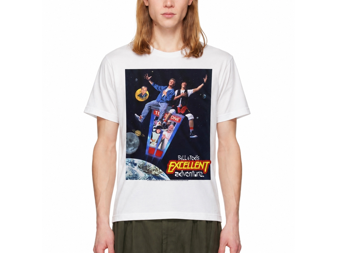 Rockinstone Bill And Ted Poster White Adult T-shirt Size:m