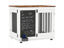 Cage For Chien Cage Chien Intérieur With 2 Portes Board Noir For Chiens Taille Moyenne 20 Kg 80 X 60 X 70 Cm Blanc