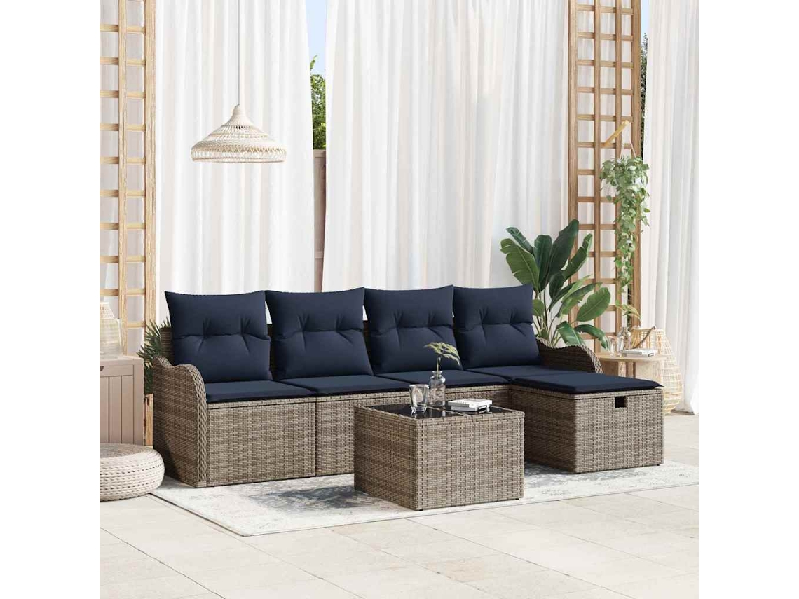 Vidaxl Conjunto De Sofá De Jardim 6 Unid. 4-número De Lugares