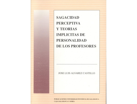 Livro Sagacidad Perceptiva Y Tecnicas Implicitas De Personalidad D de Jose Luis Alvarez Castillo (Espanhol)