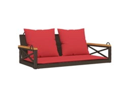 Maison Exclusive - Banco Baloiço Com Almofadões 109x62x40 Cm Vime Pe Castanho