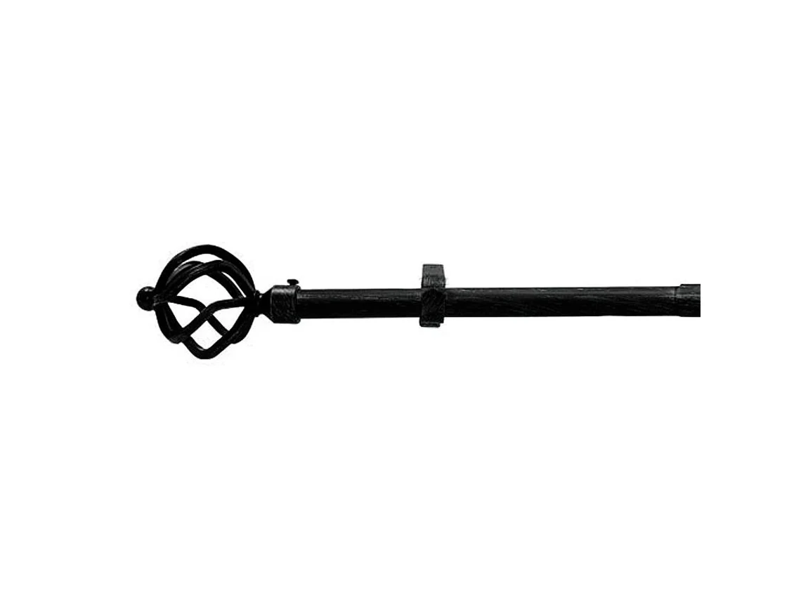 Varão Extensível Metálico Ø 19 mm Extensível 1.1 / 2.0 Metros Abacaxi Preto Sem Anéis RIEL CHYC