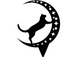 Silhueta de Gato Preto Nova LINE decorativa de metal para jardim