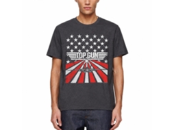 Rockinstone Top Gun Movie Stars And Stripes Heather Navy Adult T-shirt Size:xxl