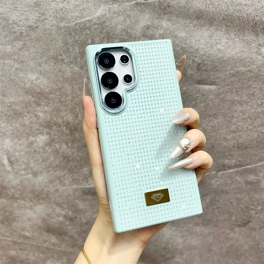 (samsung S22 Plus, Azul) Capa De Celular Com Glitter De Diamante Para Meninas