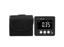 Medidor Digital De Ângulo Lcd Protetor Inclinômetro Caixa De Inclinação 4x90° Ip54 Branco Sobre Preto