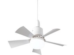 Ventilador De Teto E27 Com Luz Infinitamente Regulável Em 3 Cores -