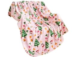 Manta de Inverno Syjym com Tema Natalino em Vermelho e Verde Flanela Aconchegante Quentinha para Casa Decorati