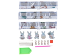 Kit De Llavero Conejo Com Pedras Strass Diy Para Meninas E Estudantes, Llavero Delicado Com Anéis E Cadeia Longa